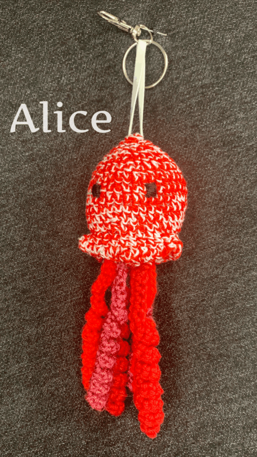 Porte-clé méduse en crochet