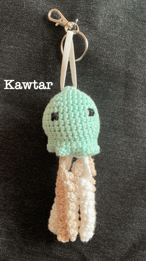 Porte-clé méduse en crochet – Image 14